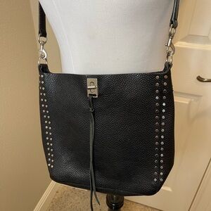 Rebecca Minkoff Black Pebble Leather Darren Med. Crossbody Bag Excellent Cond